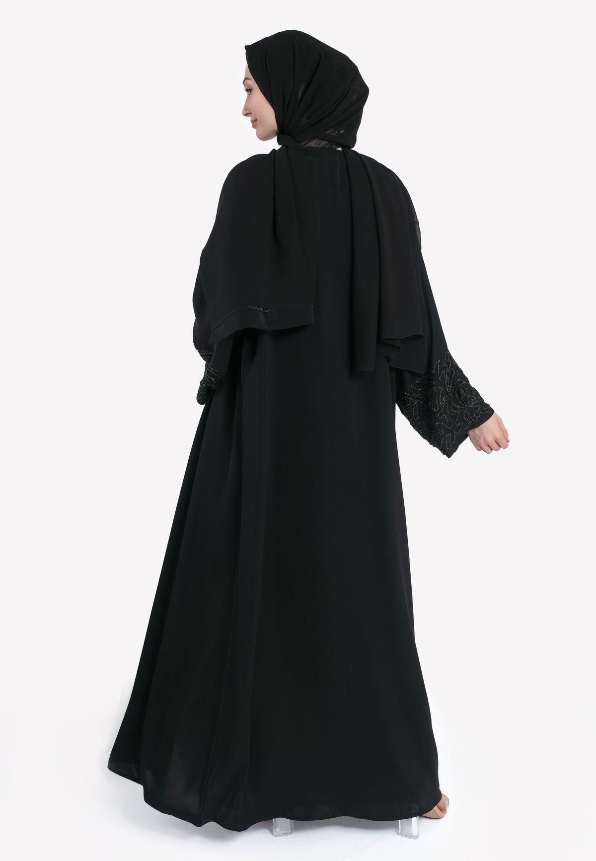 Majestic Black Embellished Abaya