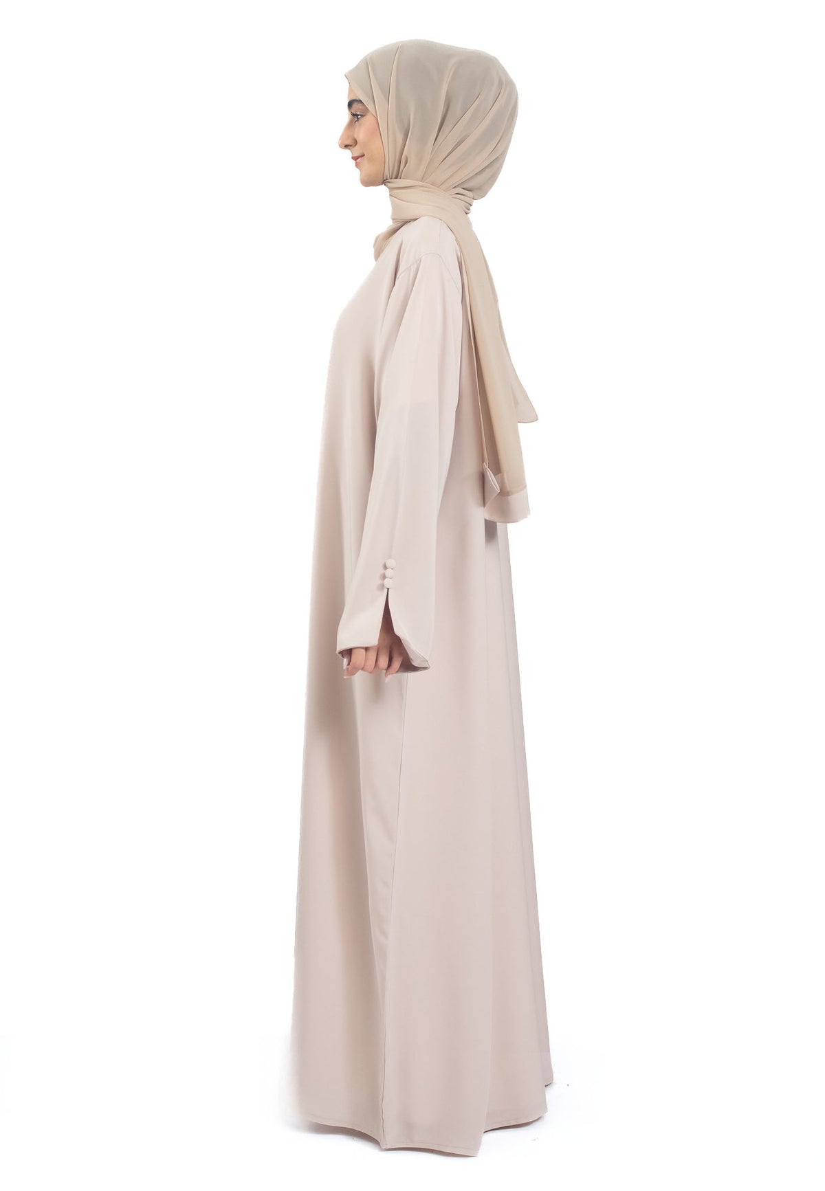 Side - Minimal Everyday Beige Abaya