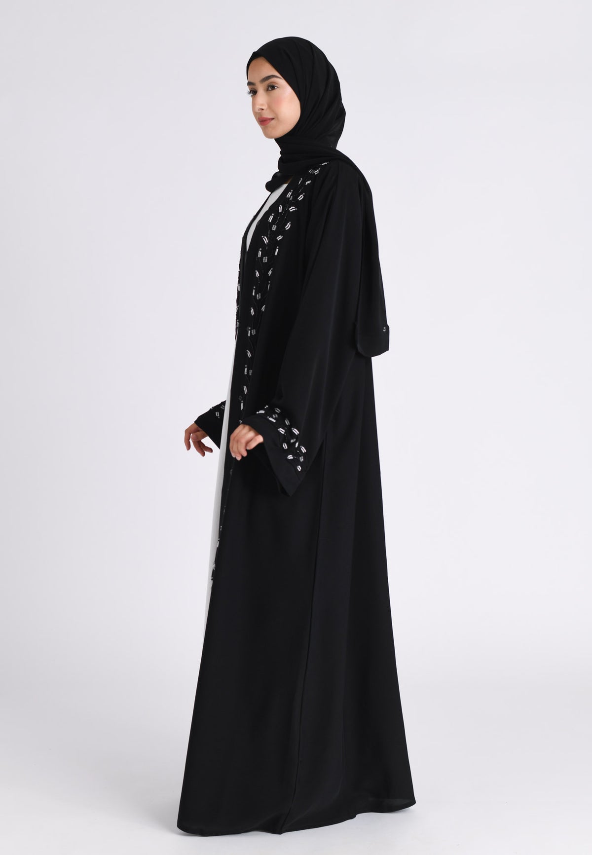 Moonlight Sonata Embellished Open Abaya