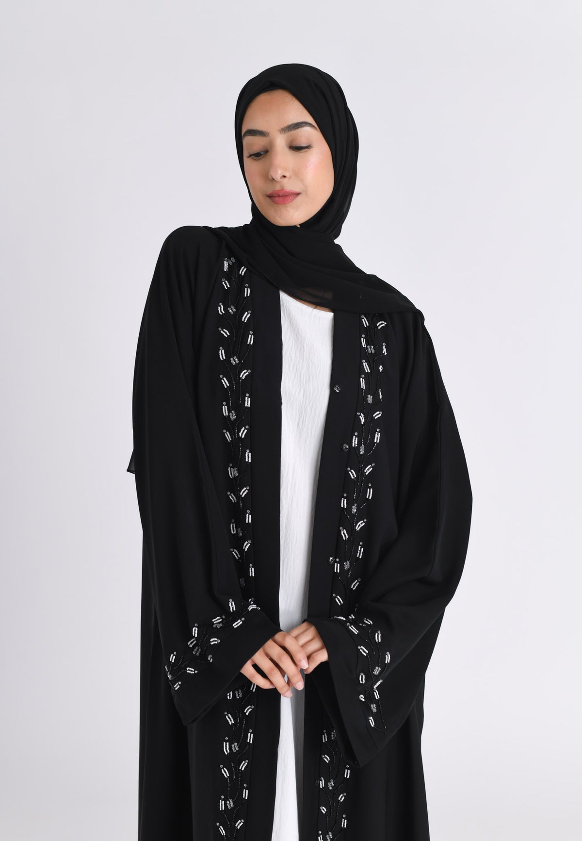 Moonlight Sonata Embellished Open Abaya