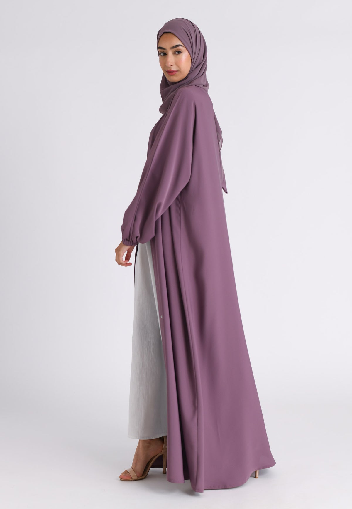 Mulberry Plain Open Abaya