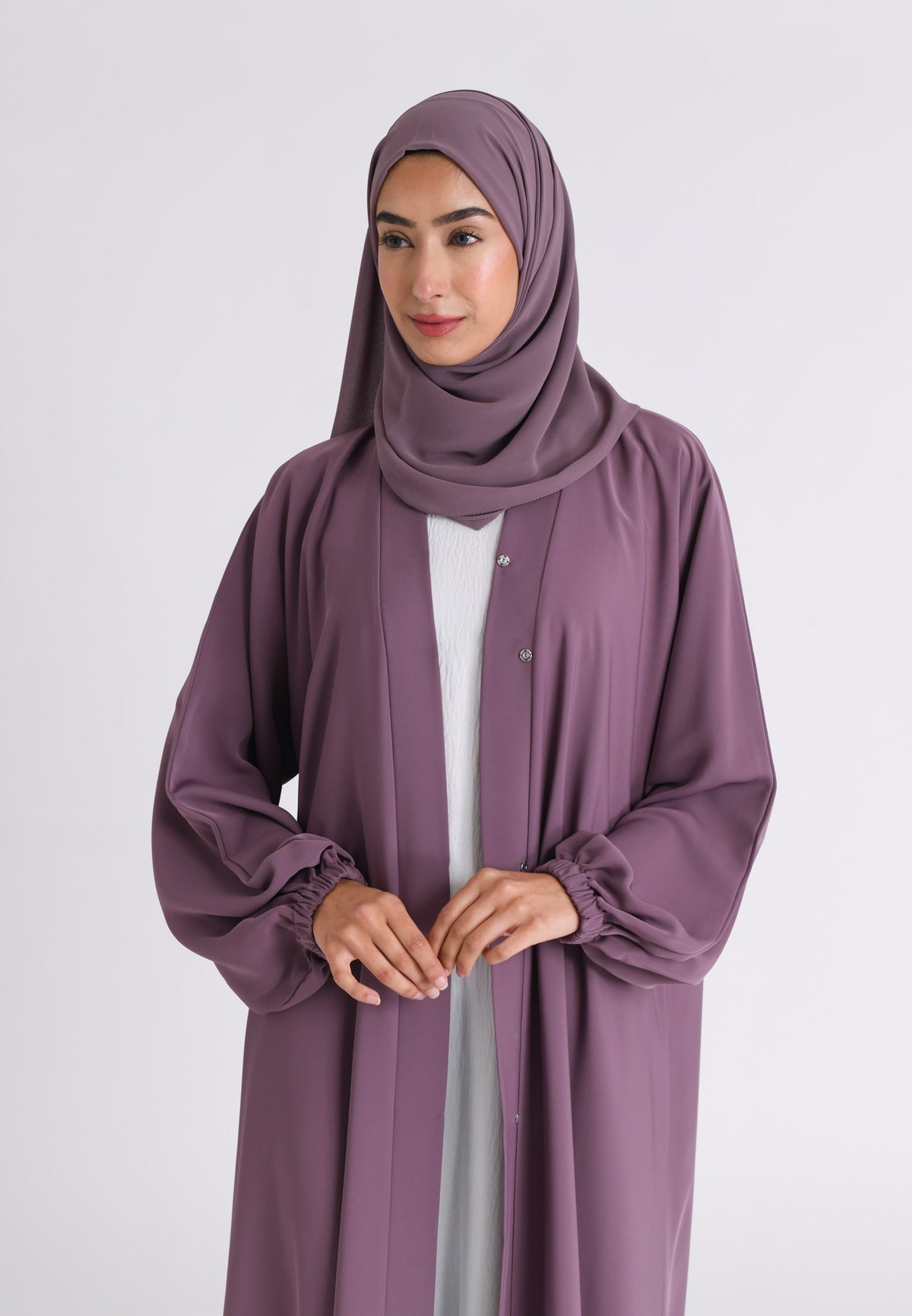 Mulberry Plain Open Abaya