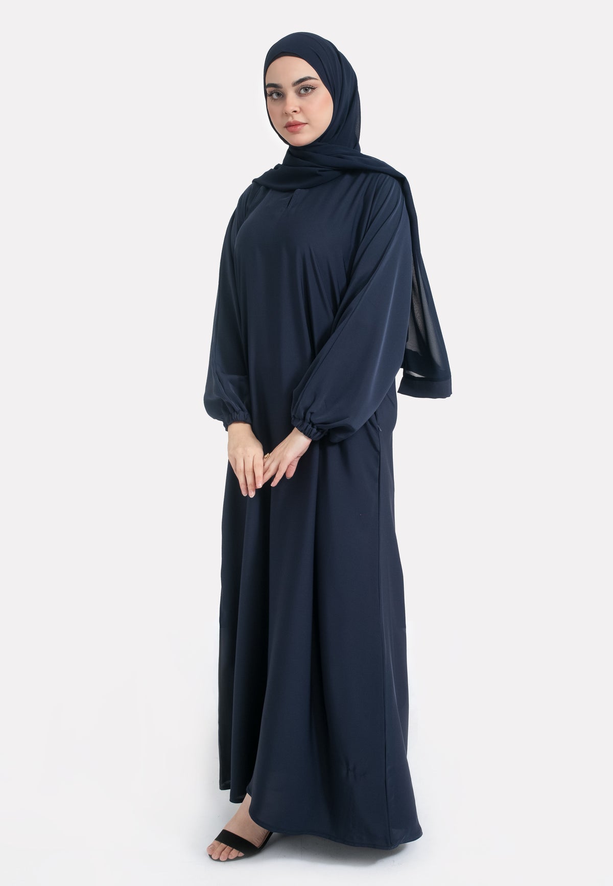 Navy Abaya with Pockets & Cuffs