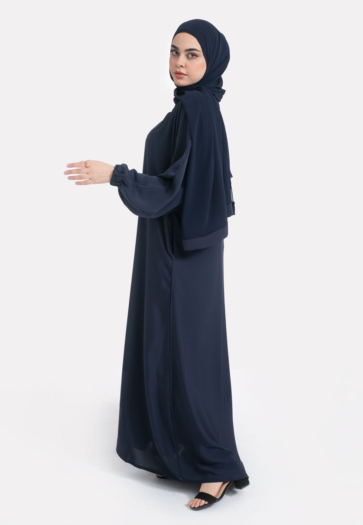 Navy Abaya with Pockets & Cuffs
