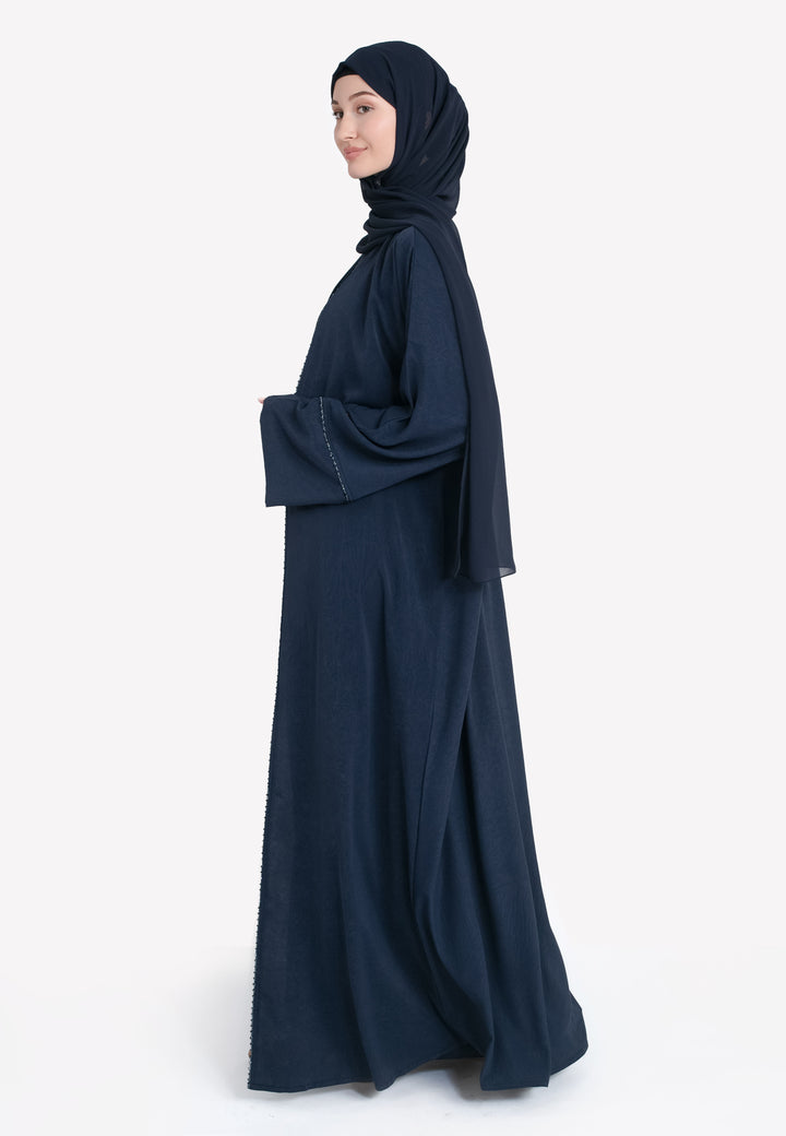 Navy Dainty Open Abaya Set