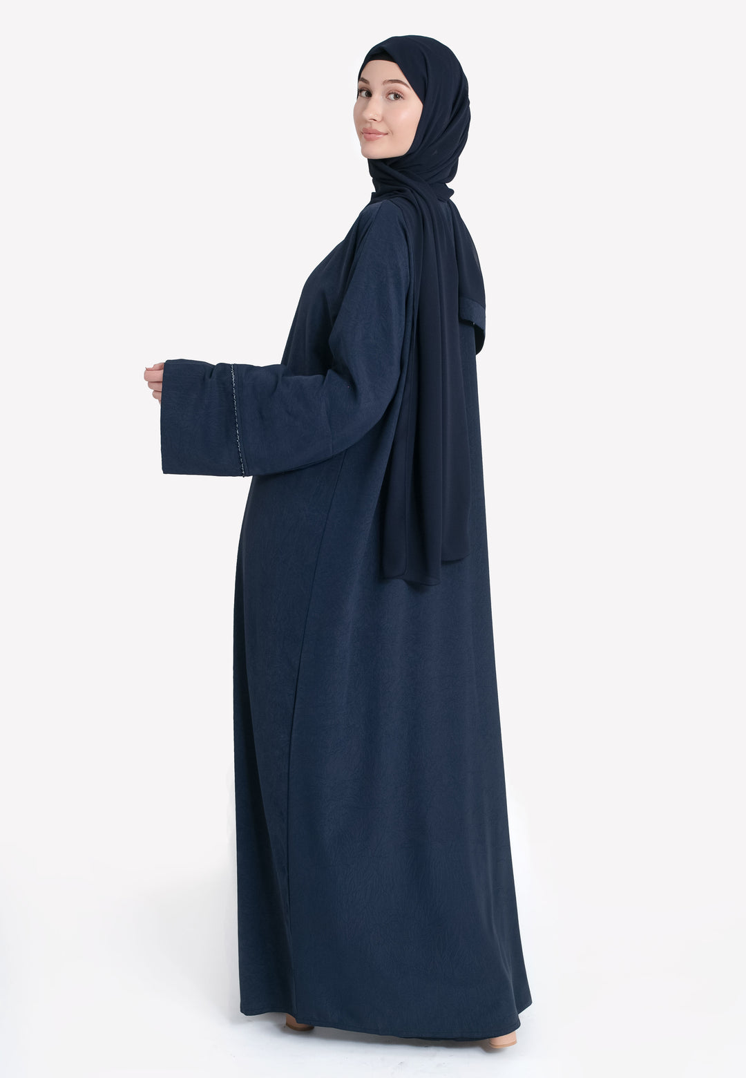Navy Dainty Open Abaya Set
