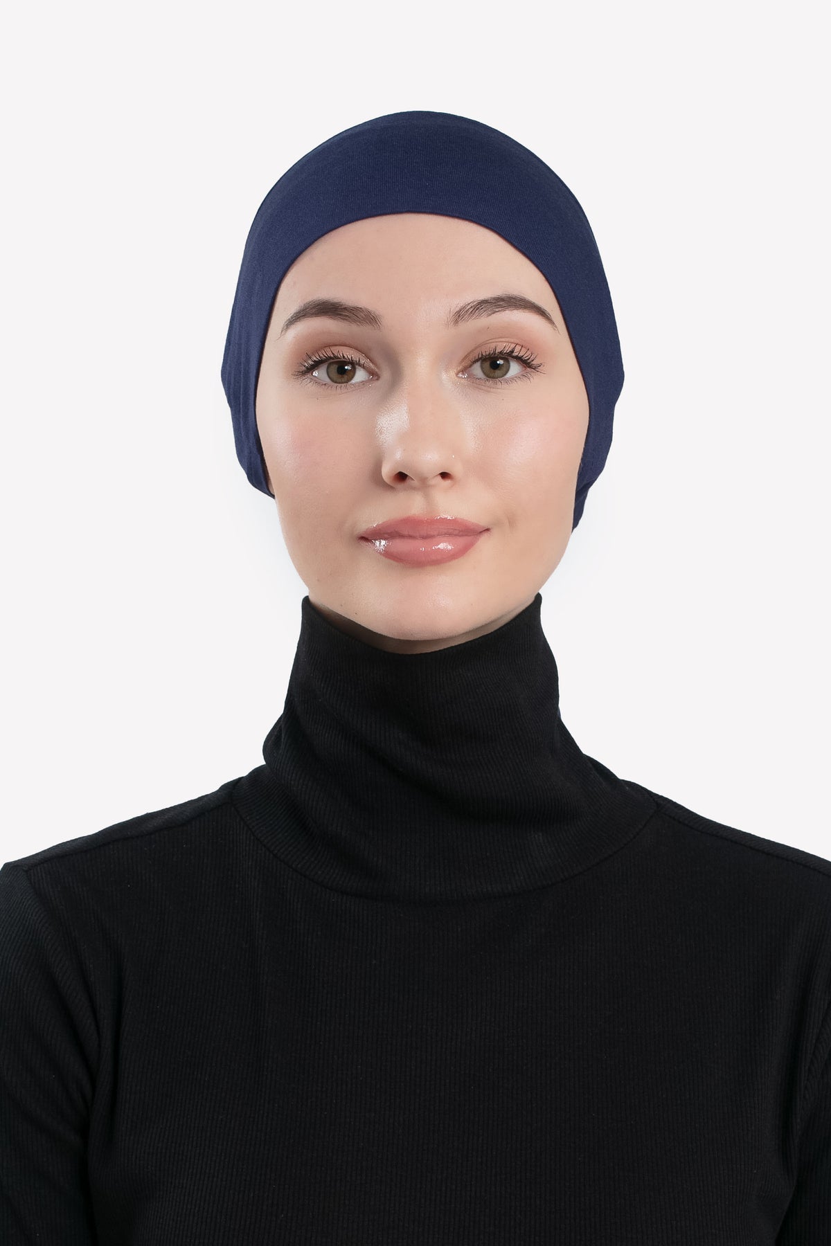 Navy Tie Back Hijab Cap