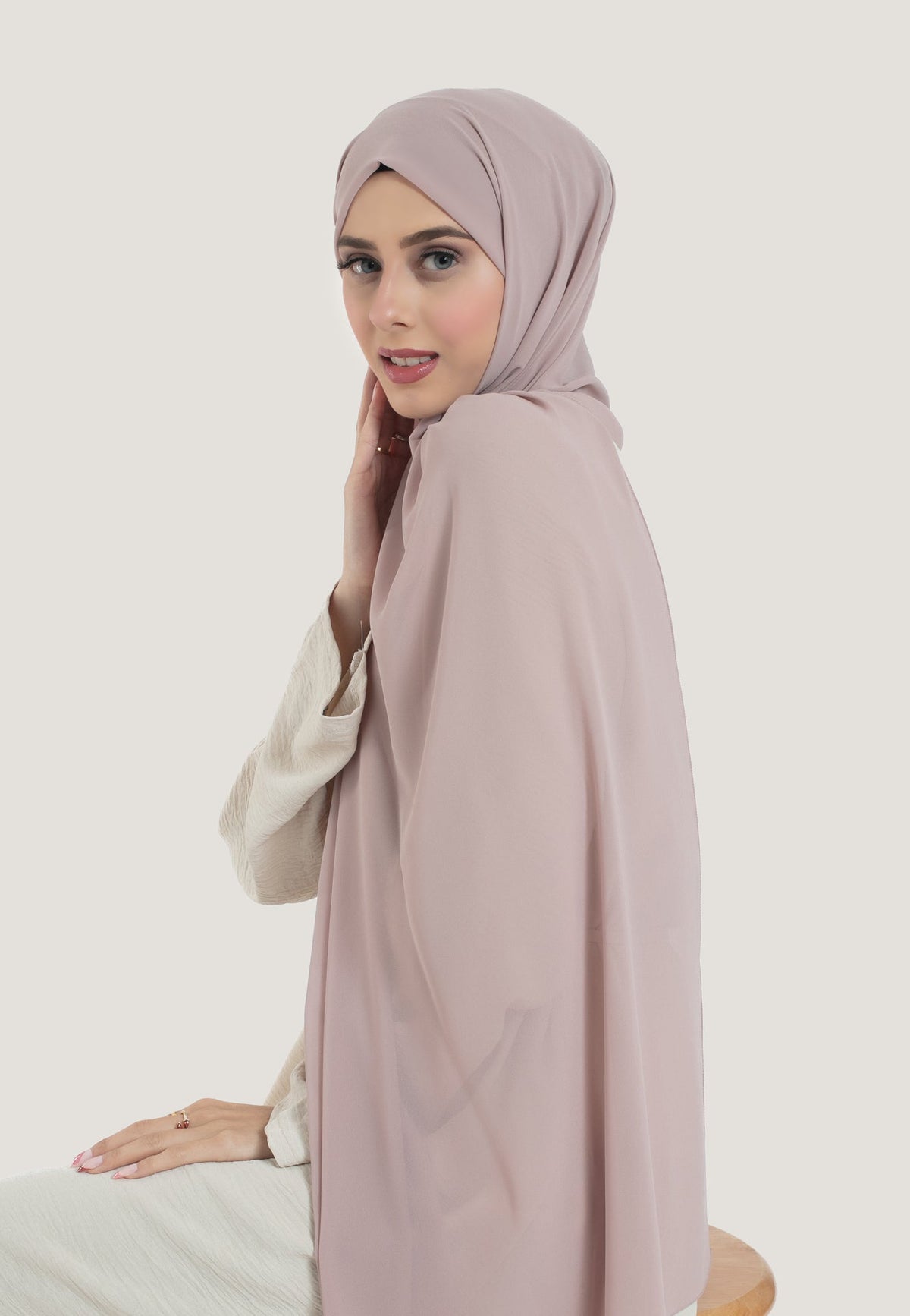 Nude Crepe Chiffon Hijab