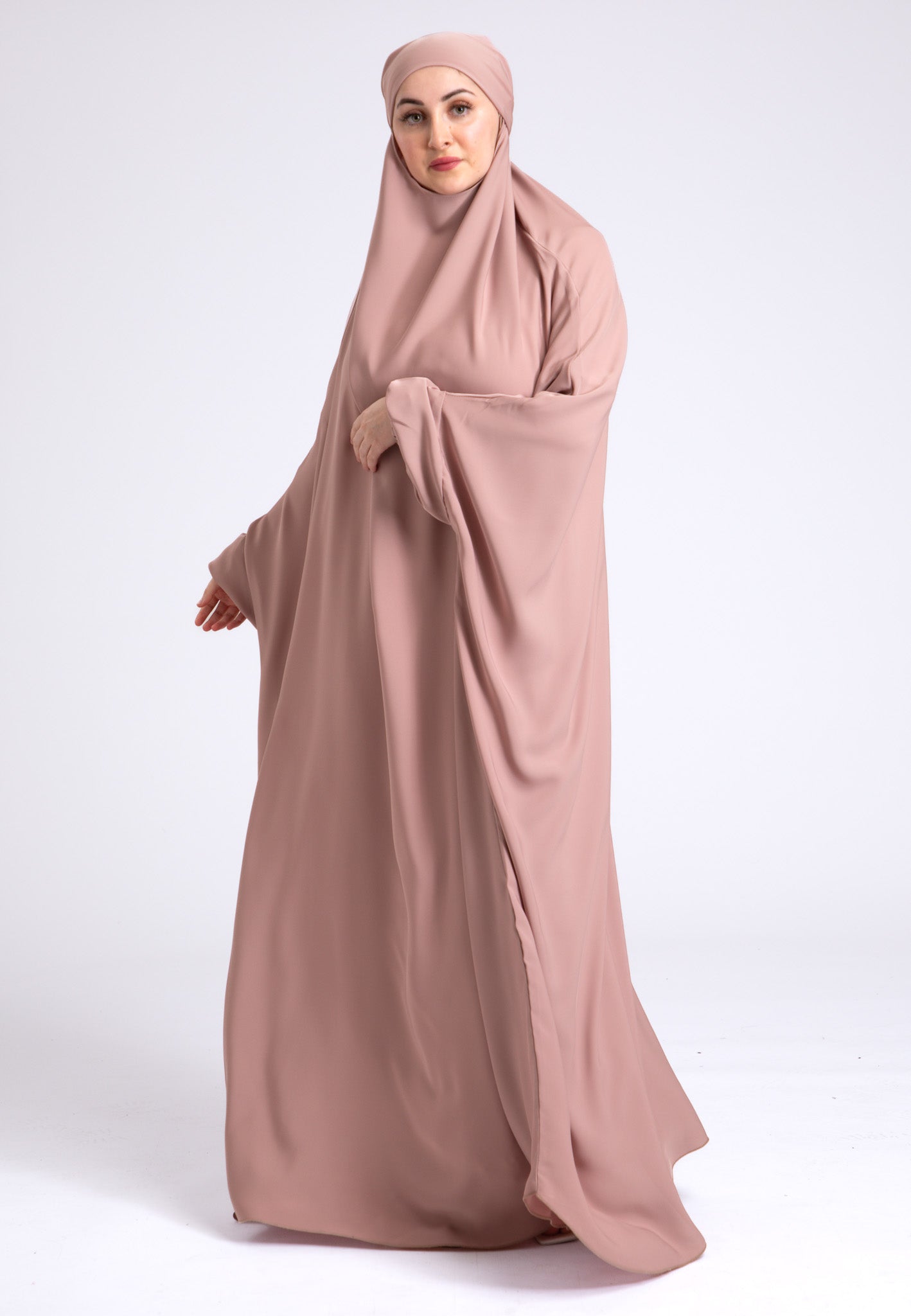 Premium Jersey Jilbab With Sleeves Nude