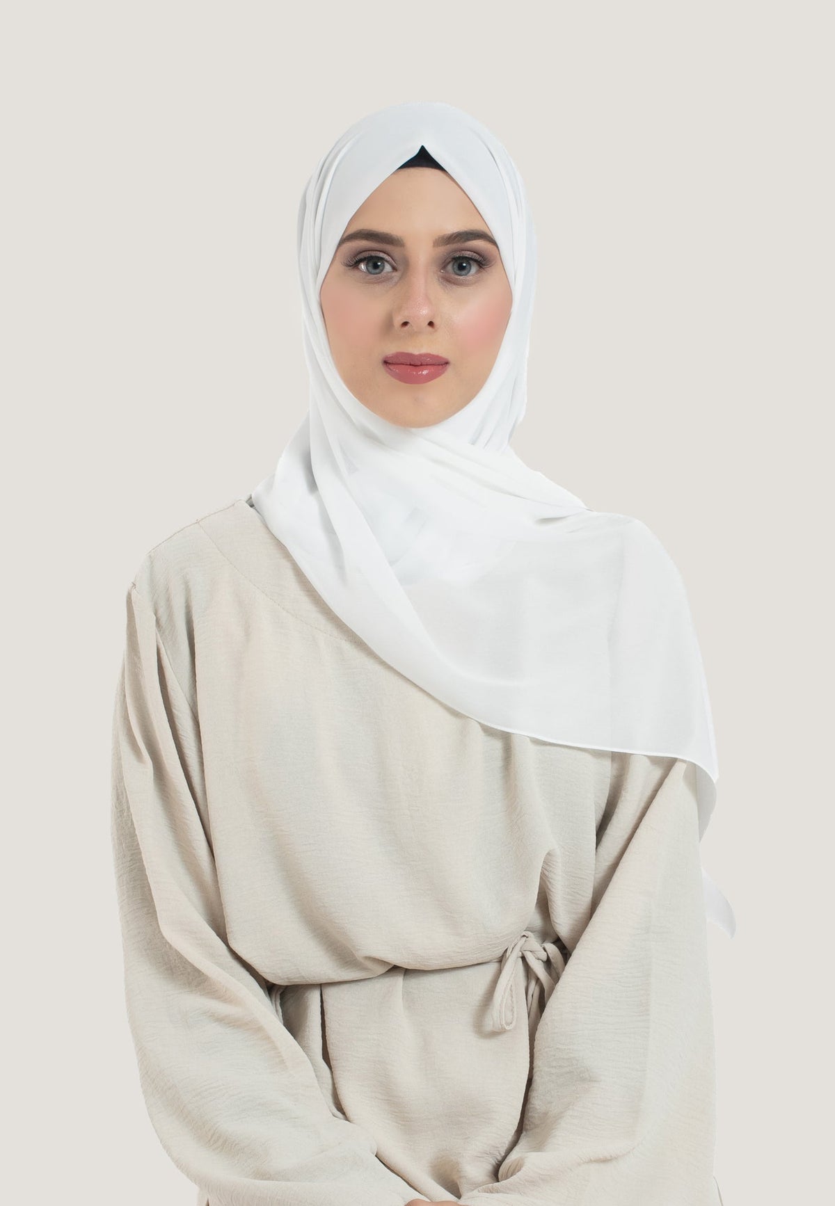 Off-White Crepe Chiffon Hijab