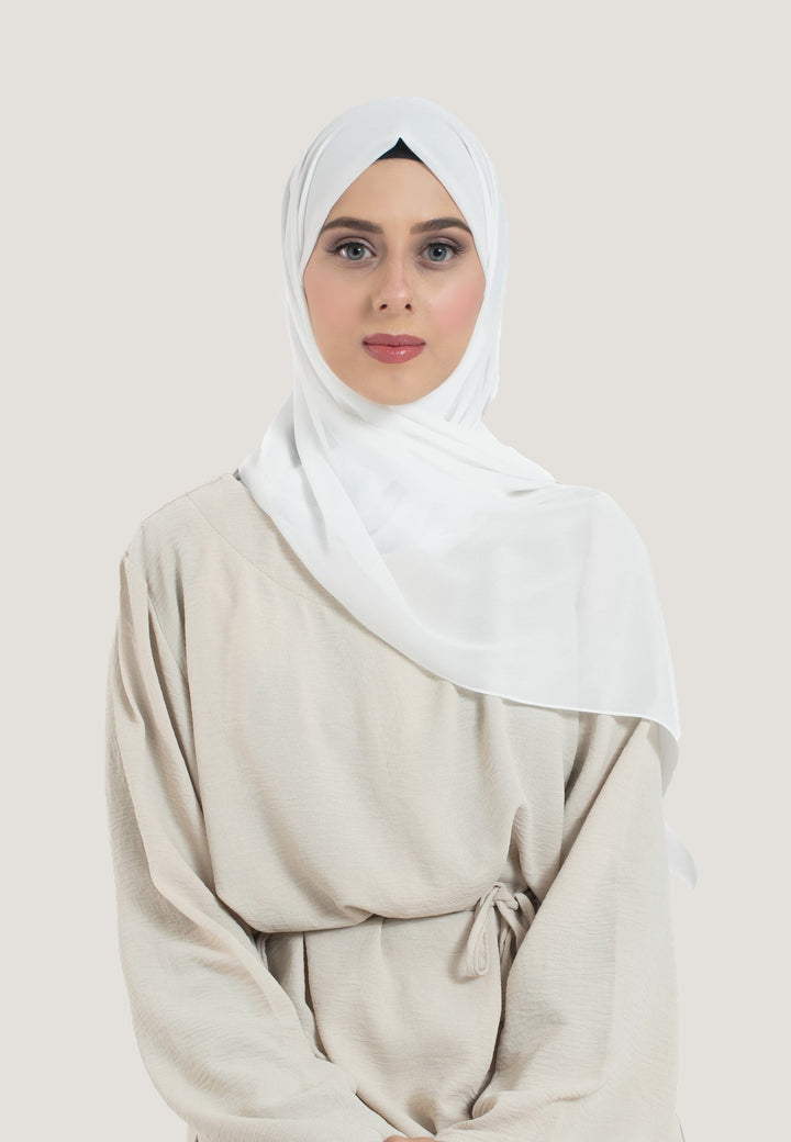 Off-White Crepe Chiffon Hijab