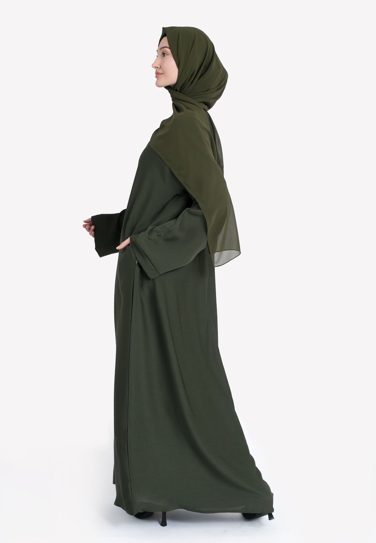 Olive Abaya With Pockets