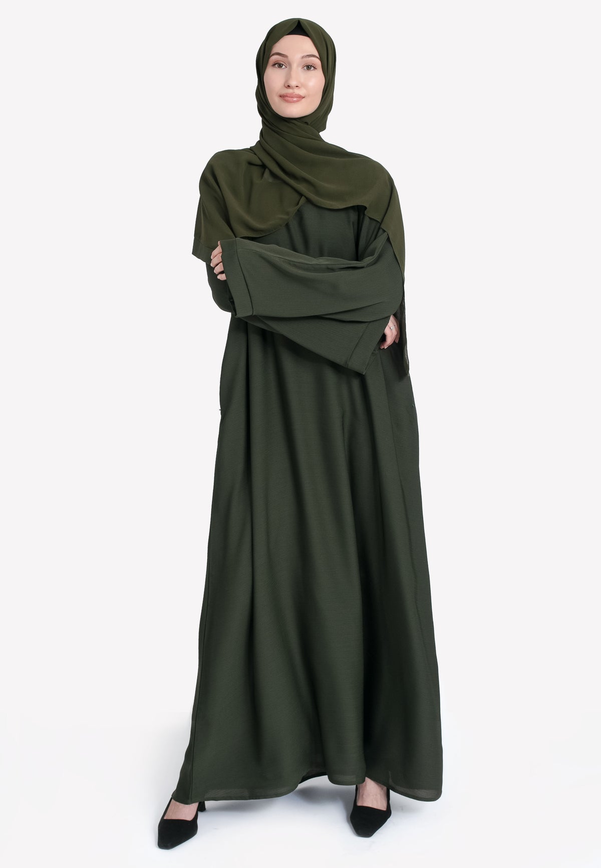 Olive Abaya With Pockets