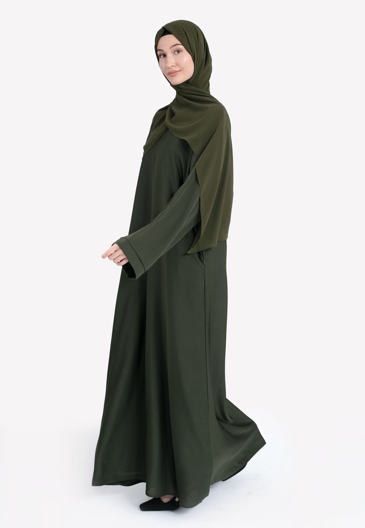 Olive Abaya With Pockets