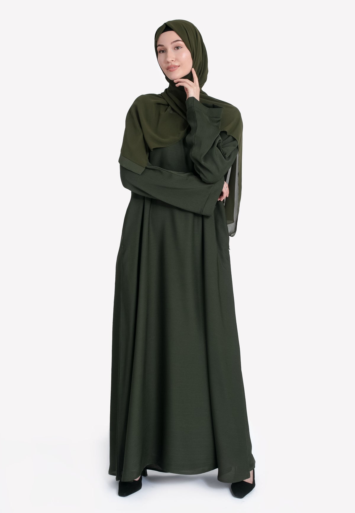 Olive Abaya With Pockets