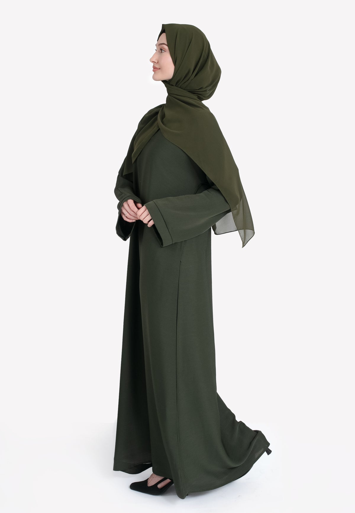 Olive Abaya With Pockets