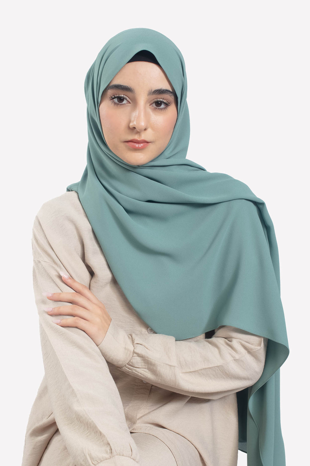 Pacific Green Georgette Hijab