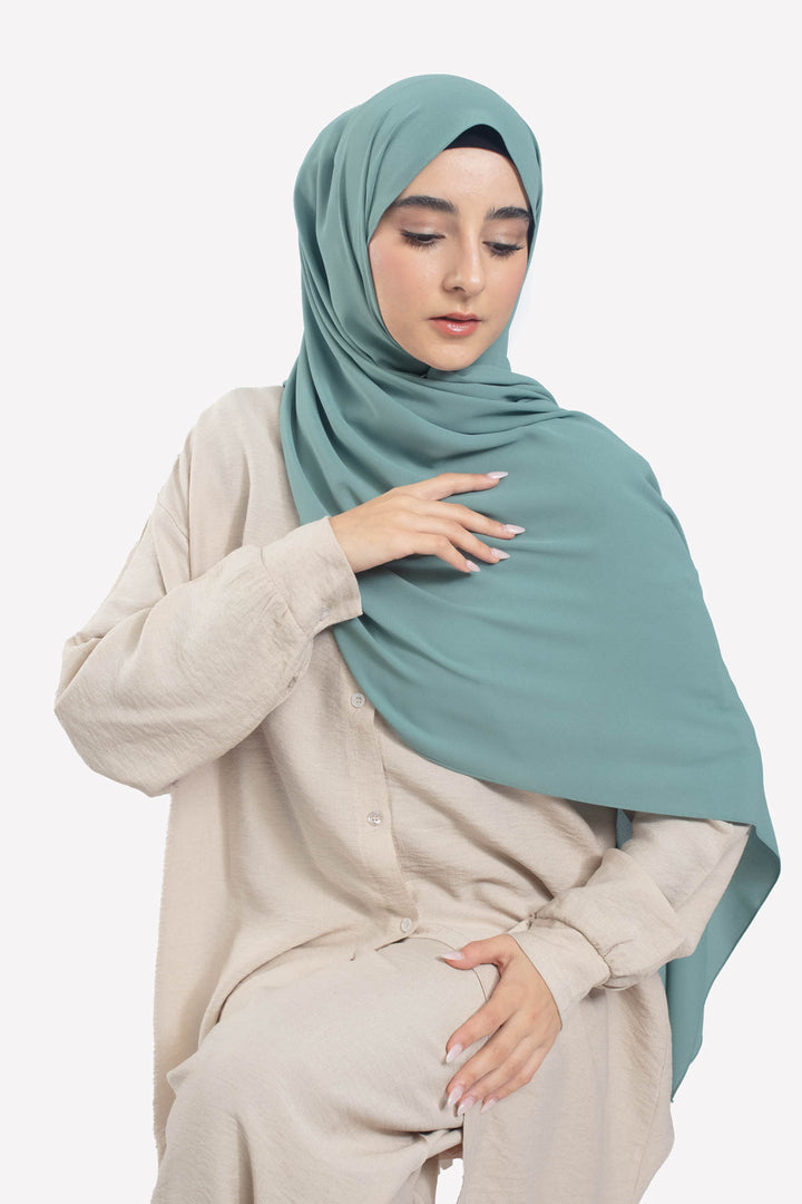 Pacific Green Georgette Hijab