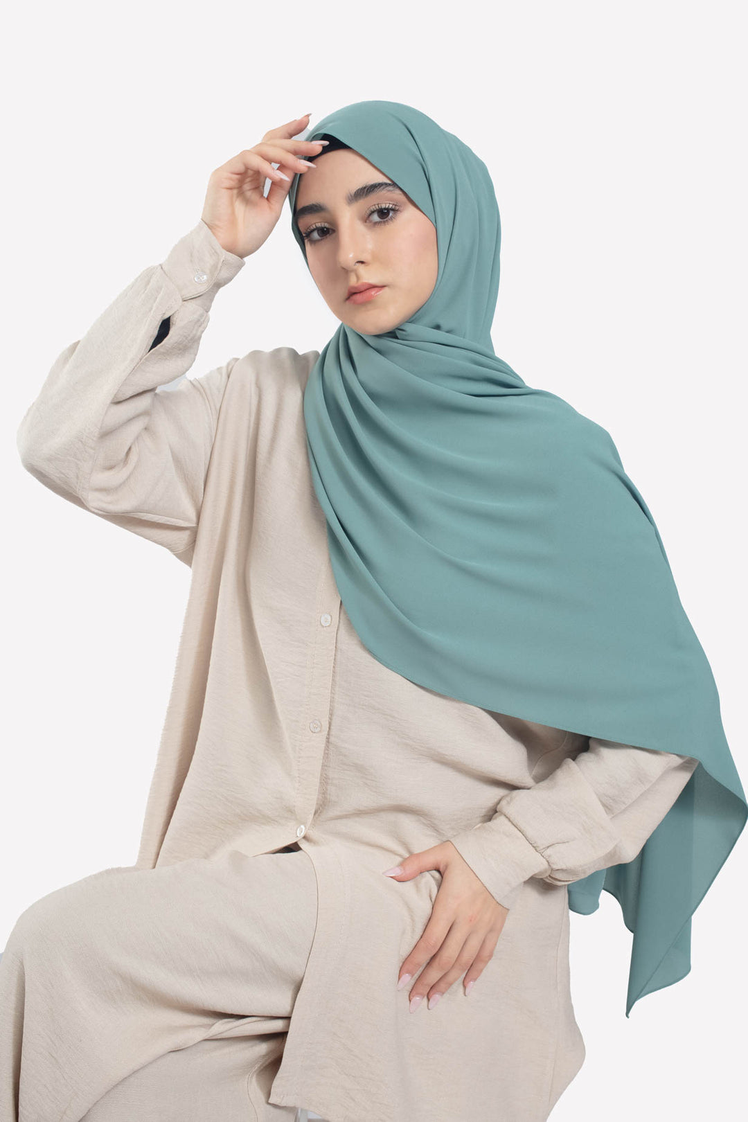 Pacific Green Georgette Hijab