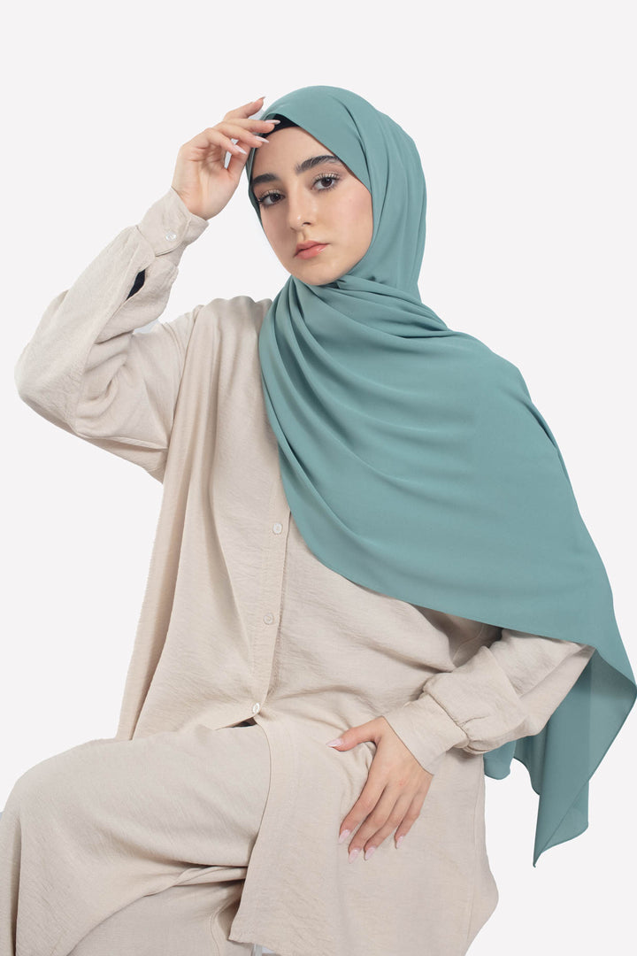 Pacific Green Georgette Hijab