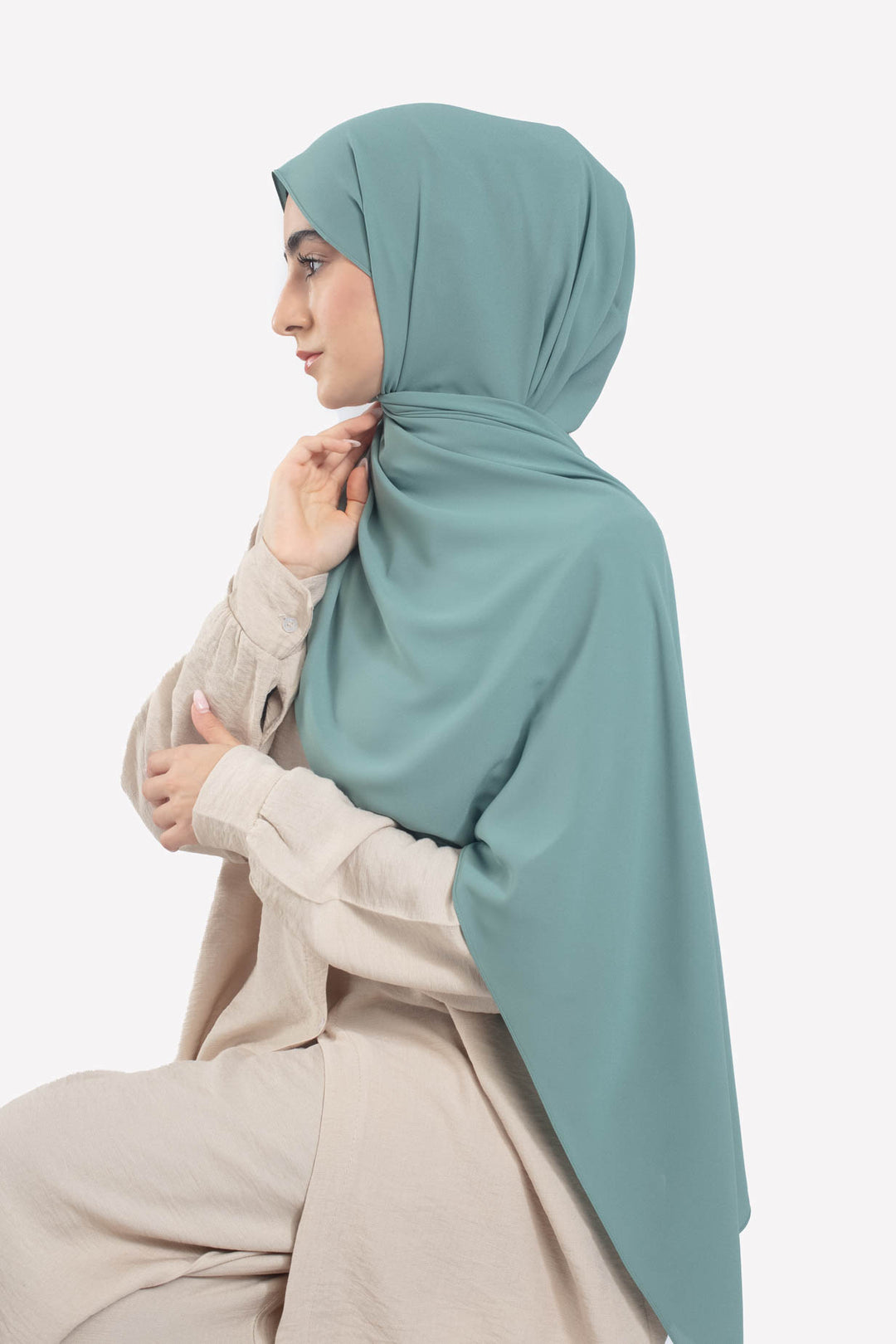 Pacific Green Georgette Hijab