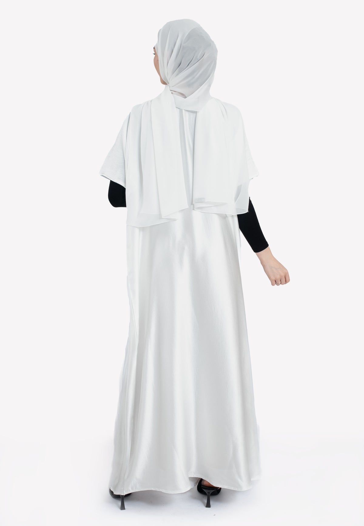 Pearl White Crepe Satin Inner Dress