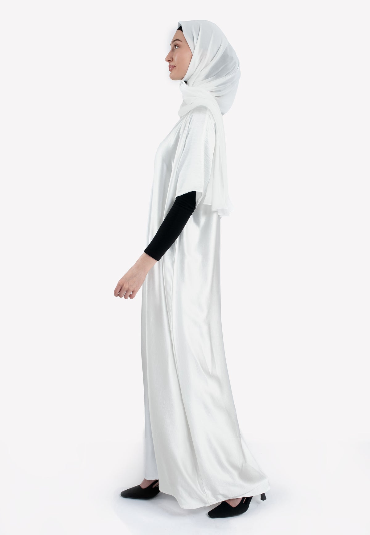 Pearl White Crepe Satin Inner Dress