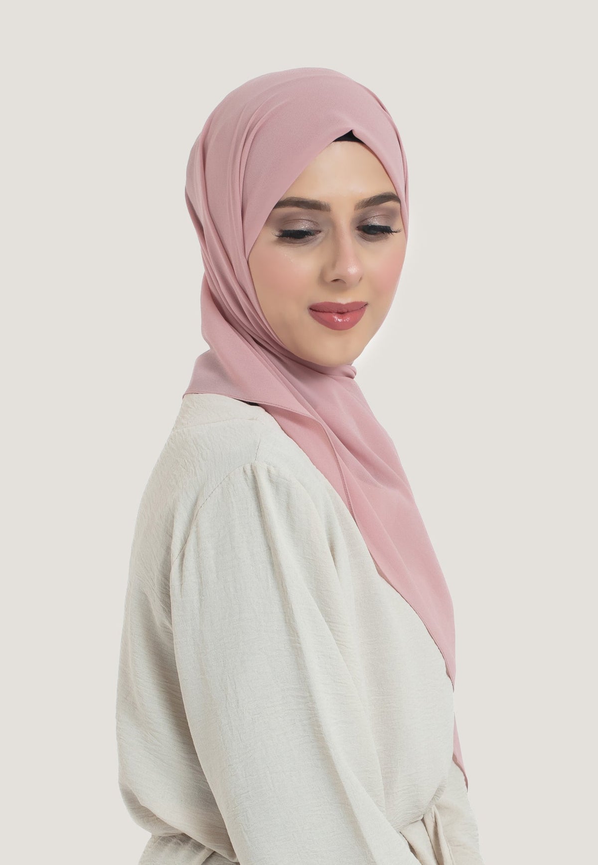 Pink Crepe Chiffon Hijab