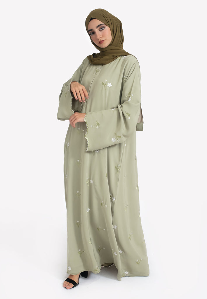 イヤリング Asymmetry Long Stone PISTACHIO Pistachio-Embroidered-Nursing-