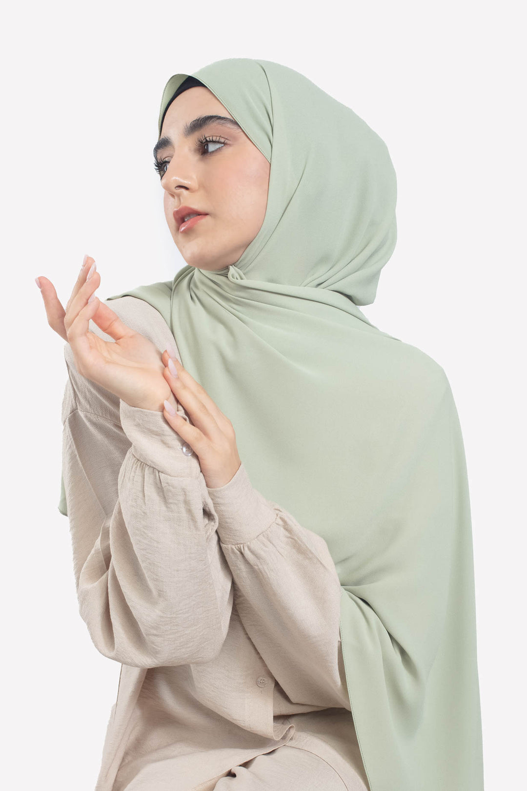 Pistachio Georgette Hijab