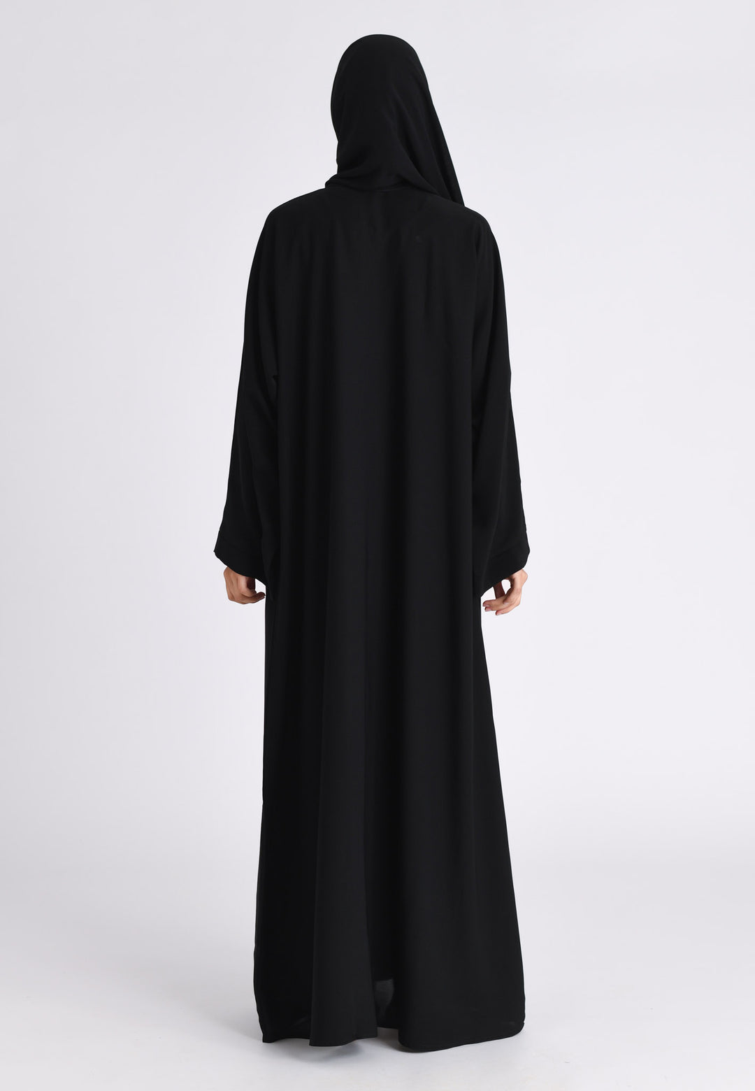 Plain Black Open Abaya (Premium)