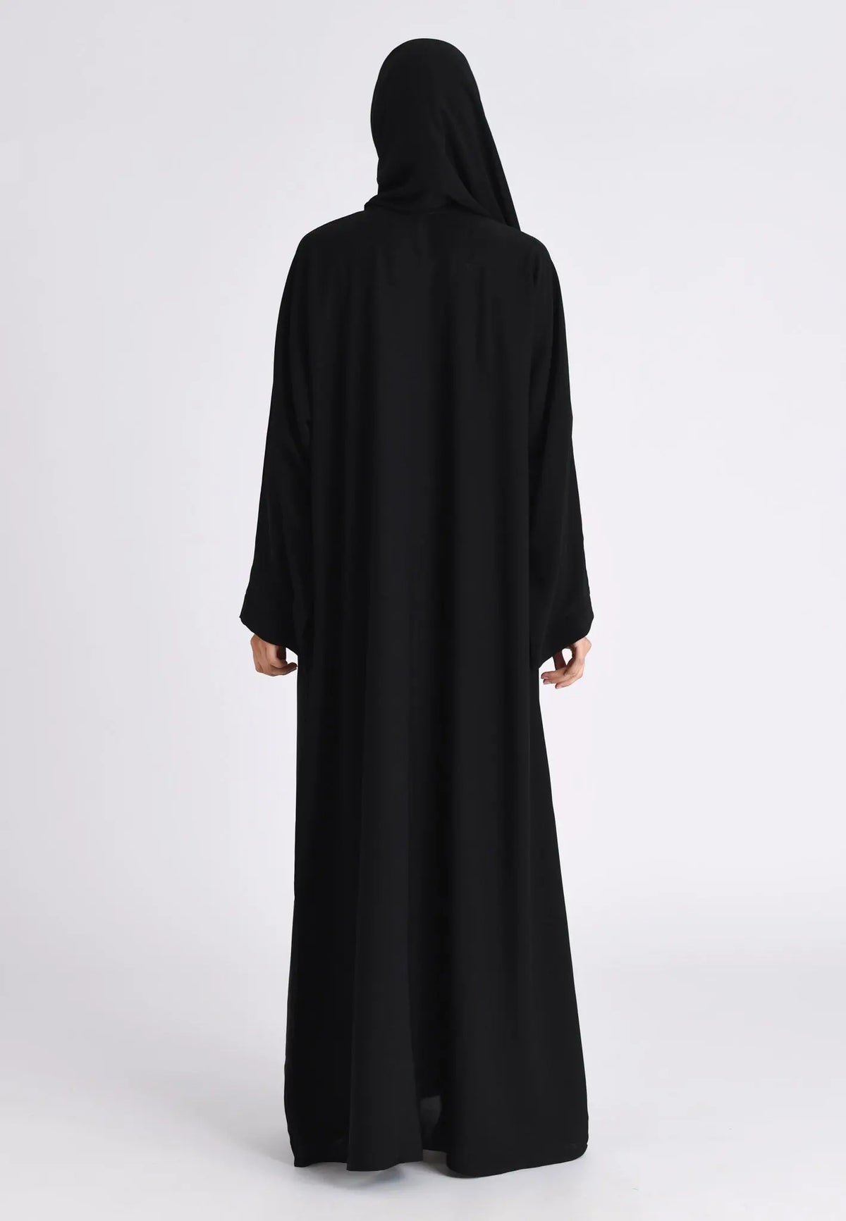 Plain Black Open Abaya (Premium) Hayah Al-Muslimah