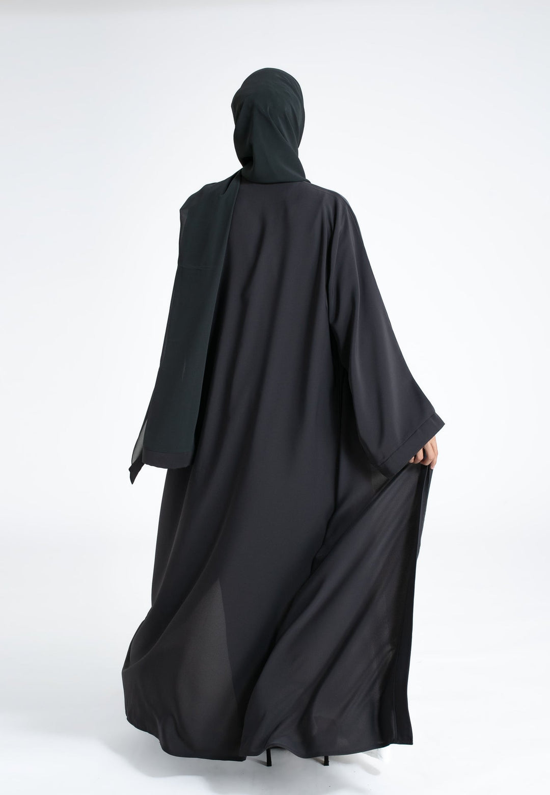 Abaya Lounge Grey Open Abaya