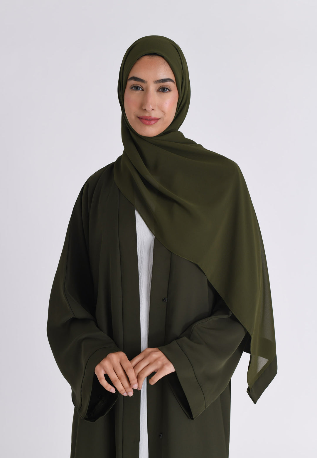 Plain Emerald Green Open Abaya