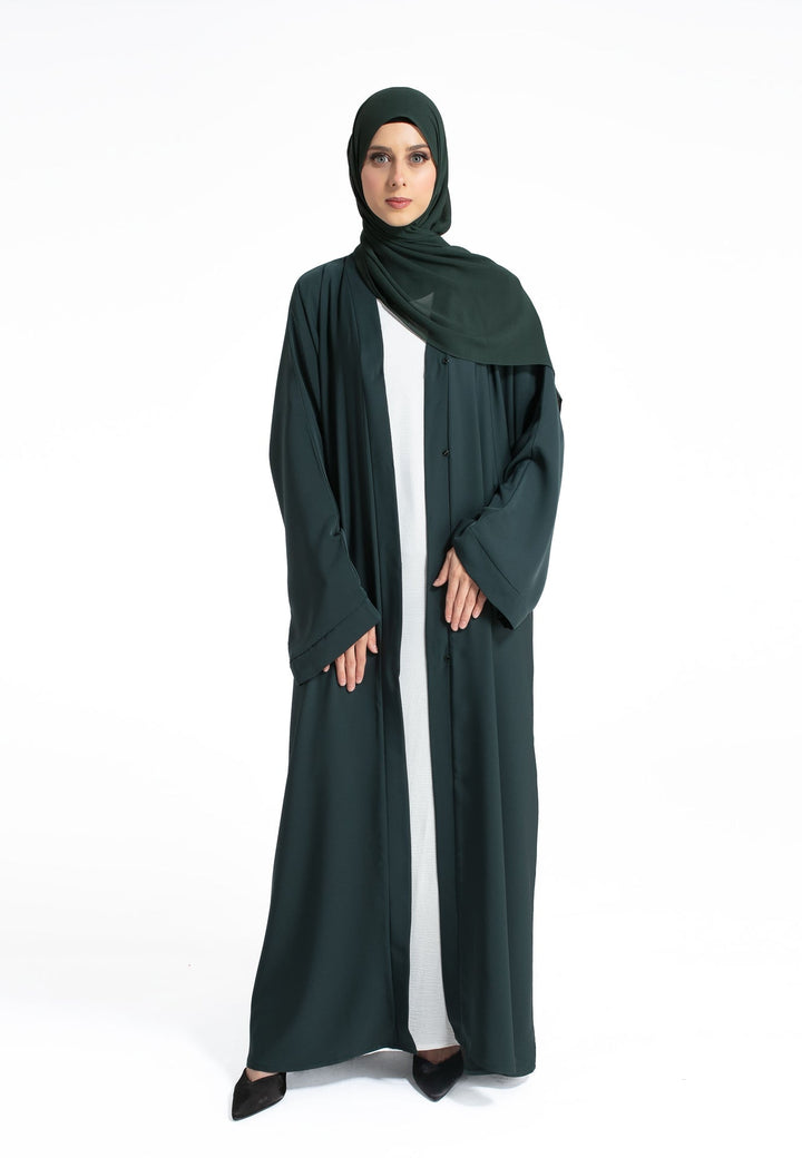 Forest Green Open Abaya
