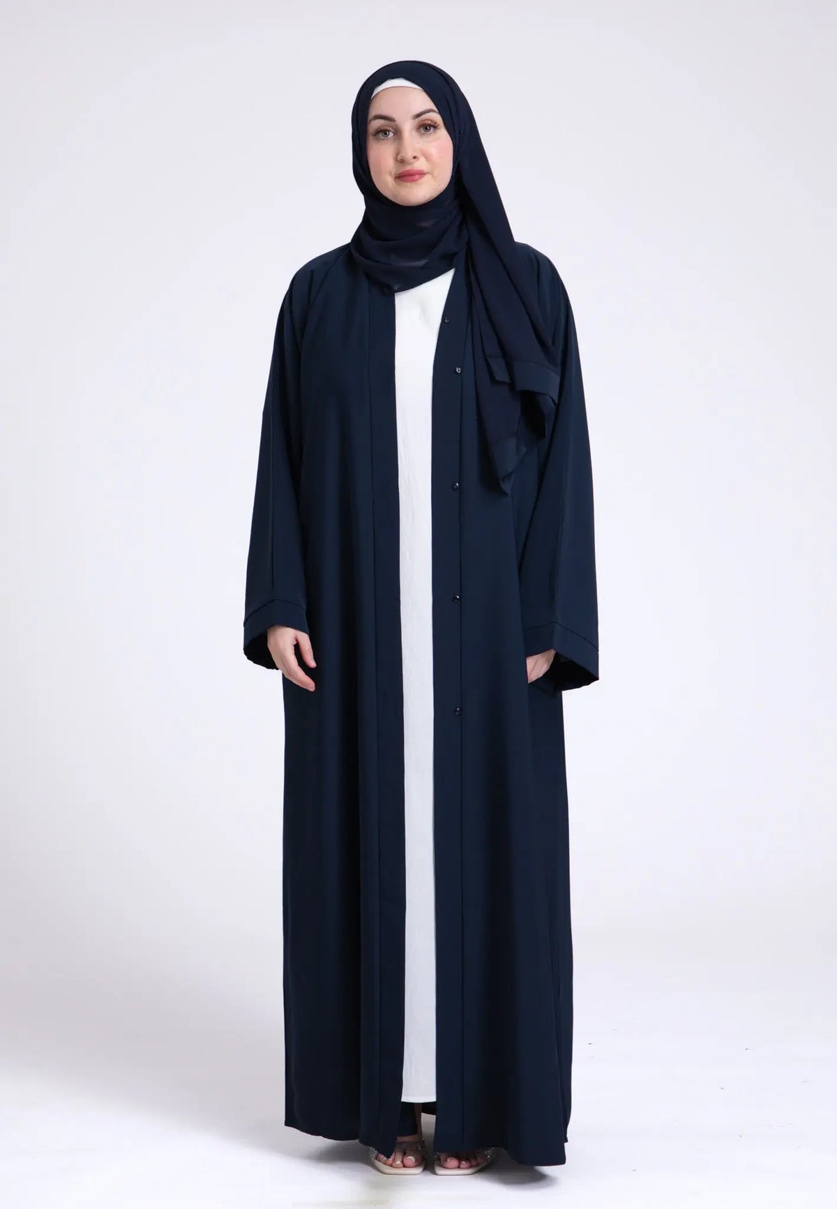 Plain Navy Open Abaya