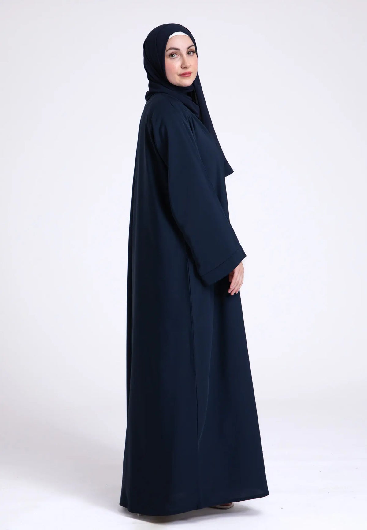 Plain Navy Open Abaya