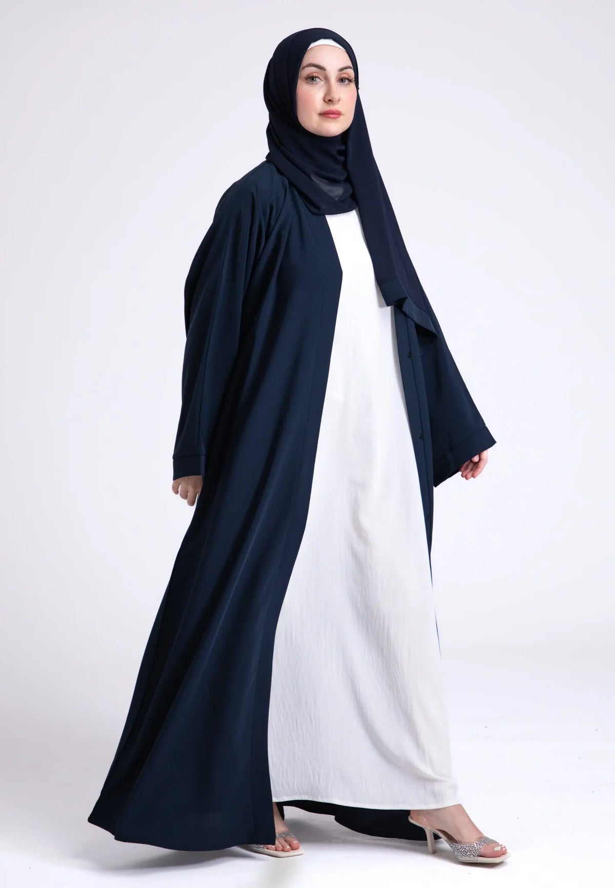 Plain Navy Open Abaya