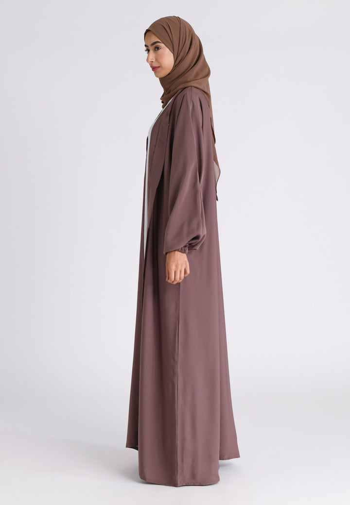 Taupe Abaya With Cuff Sleeves