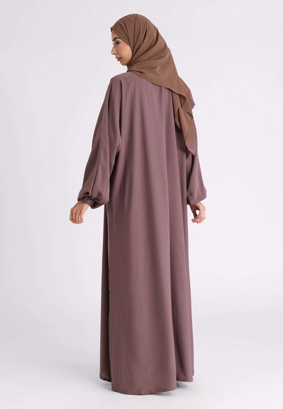 Taupe Abaya With Cuff Sleeves