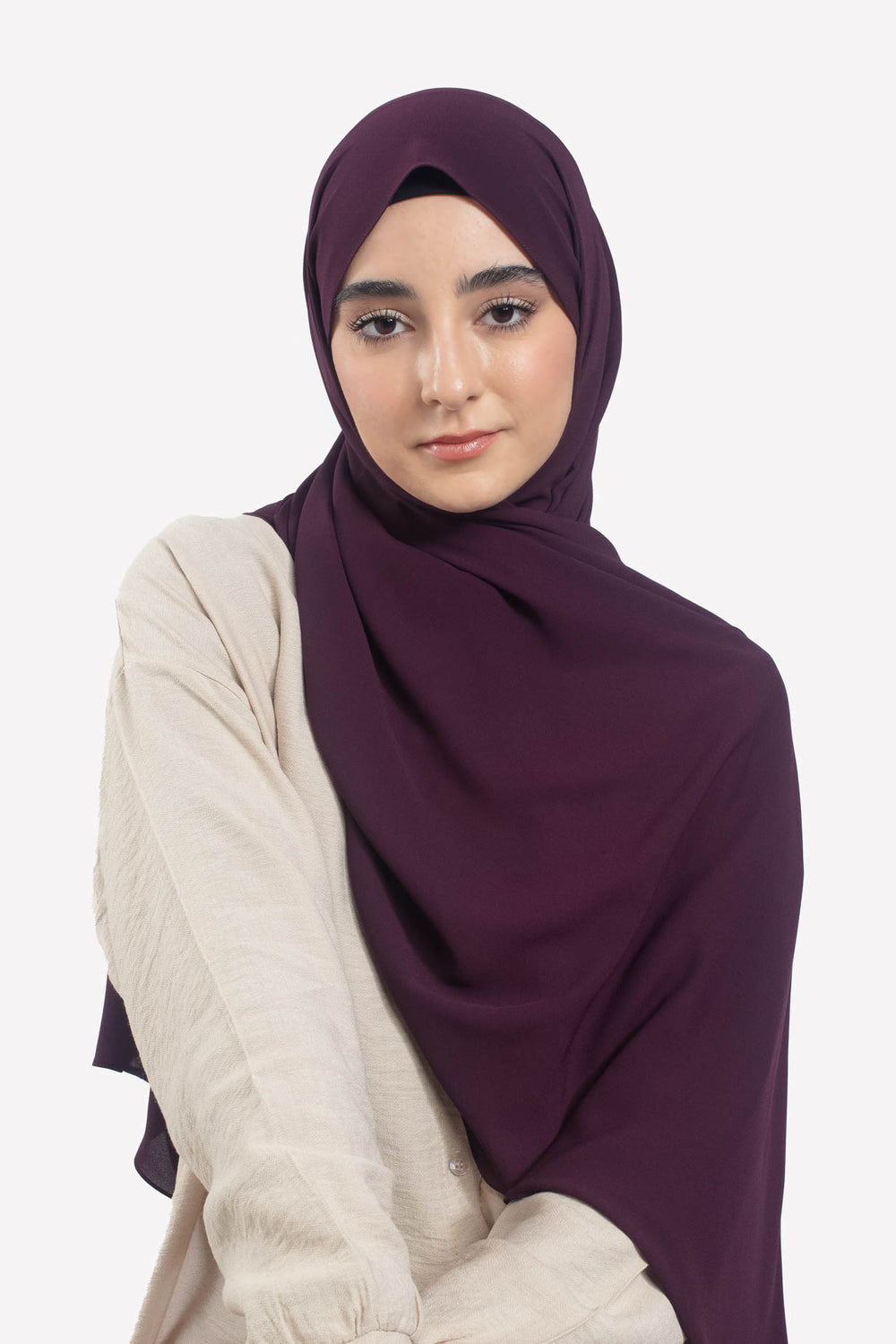 Plum Georgette Hijab