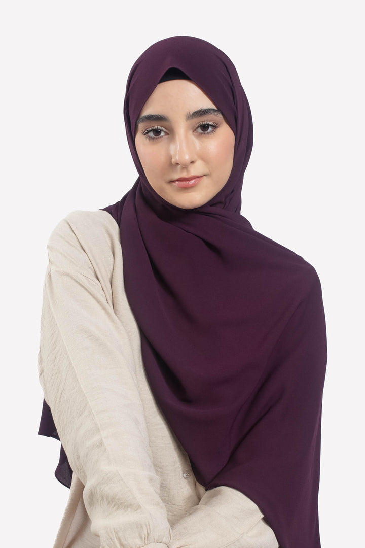 Plum Georgette Hijab