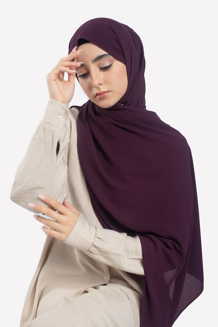 Plum Georgette Hijab