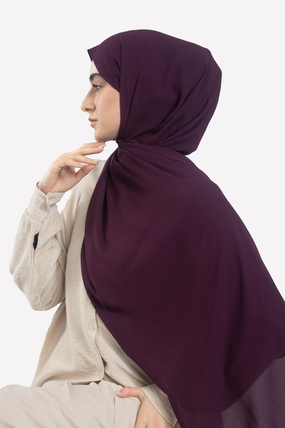 Plum Georgette Hijab
