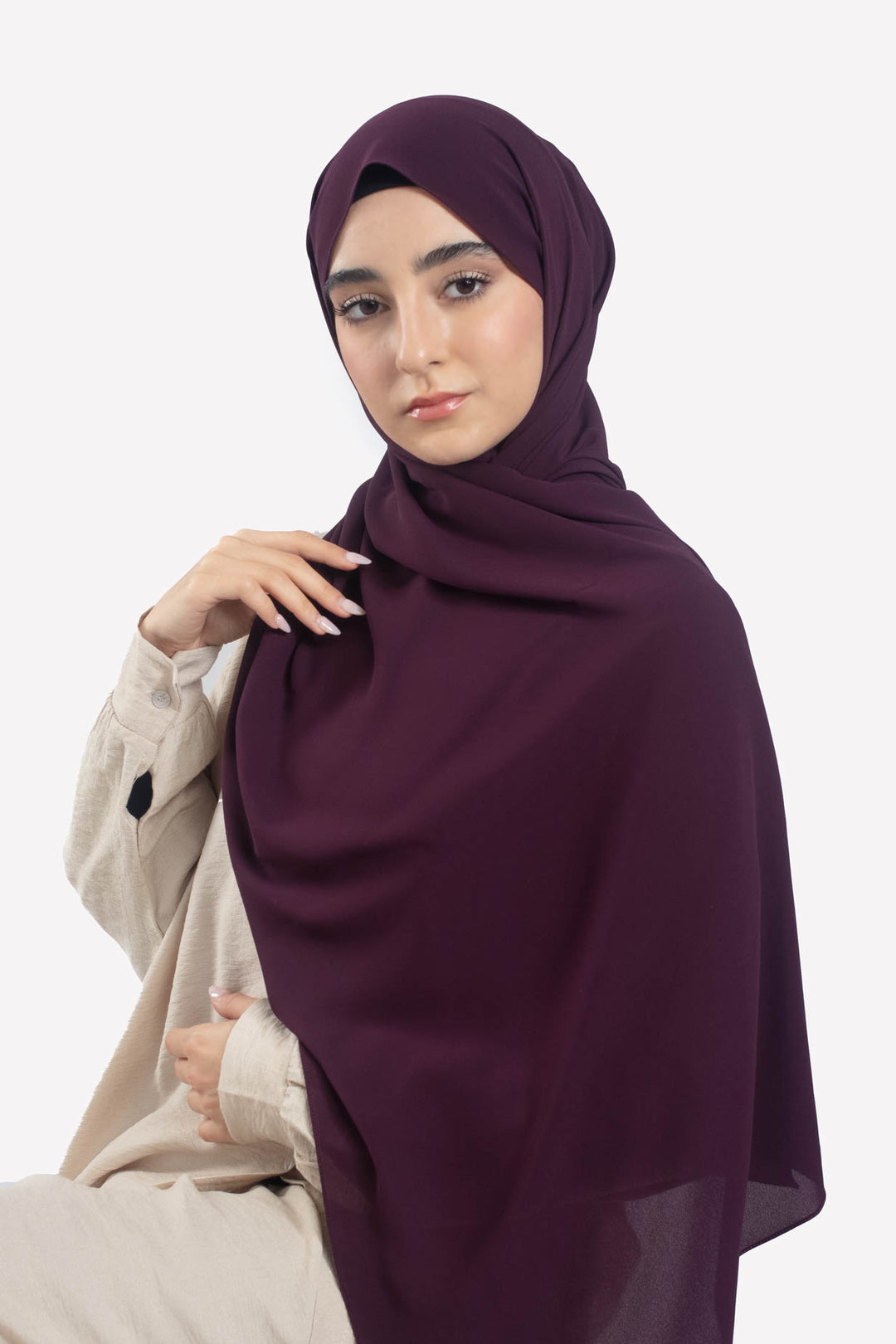 Plum Georgette Hijab