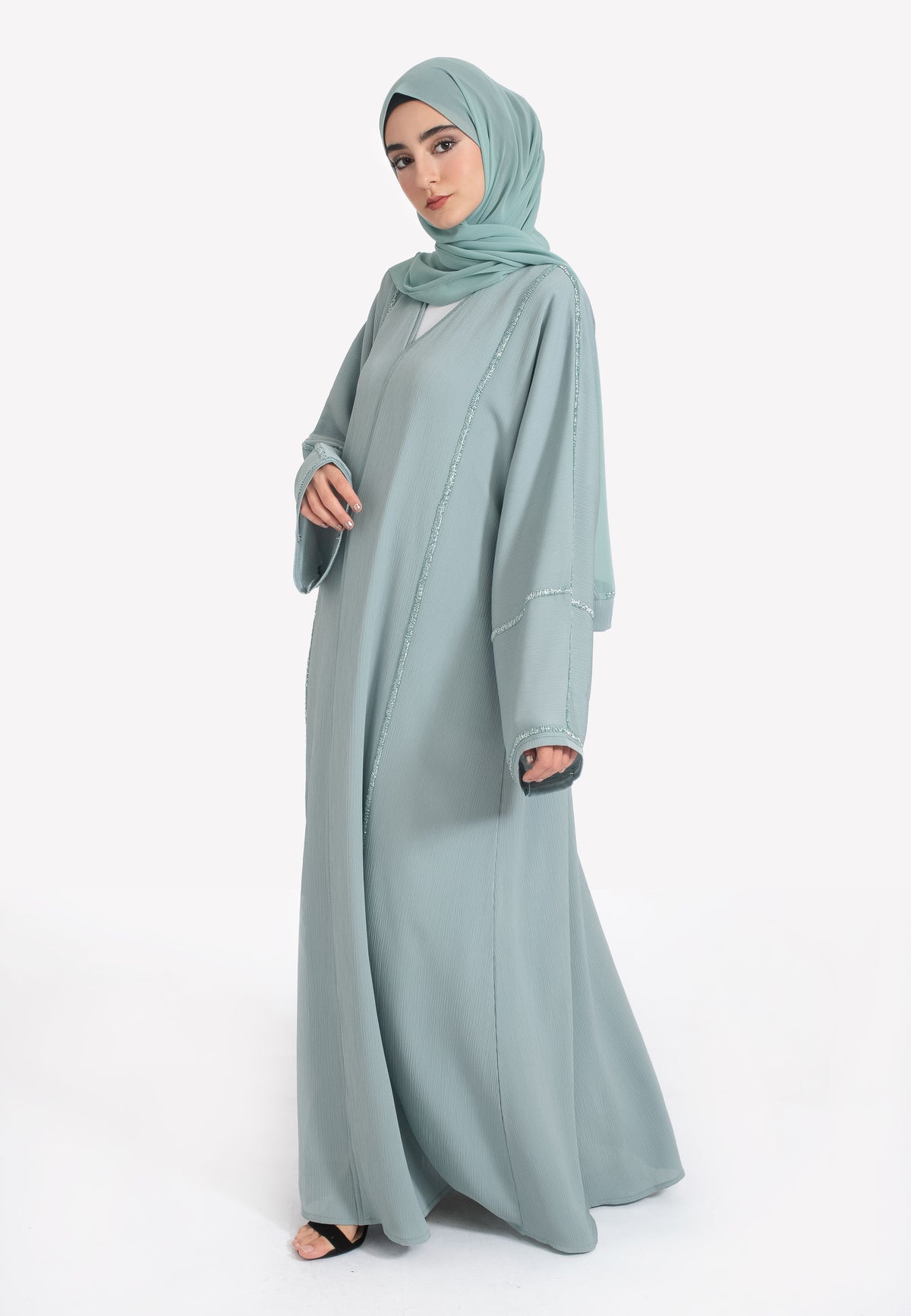 Powder Green Closed Abaya