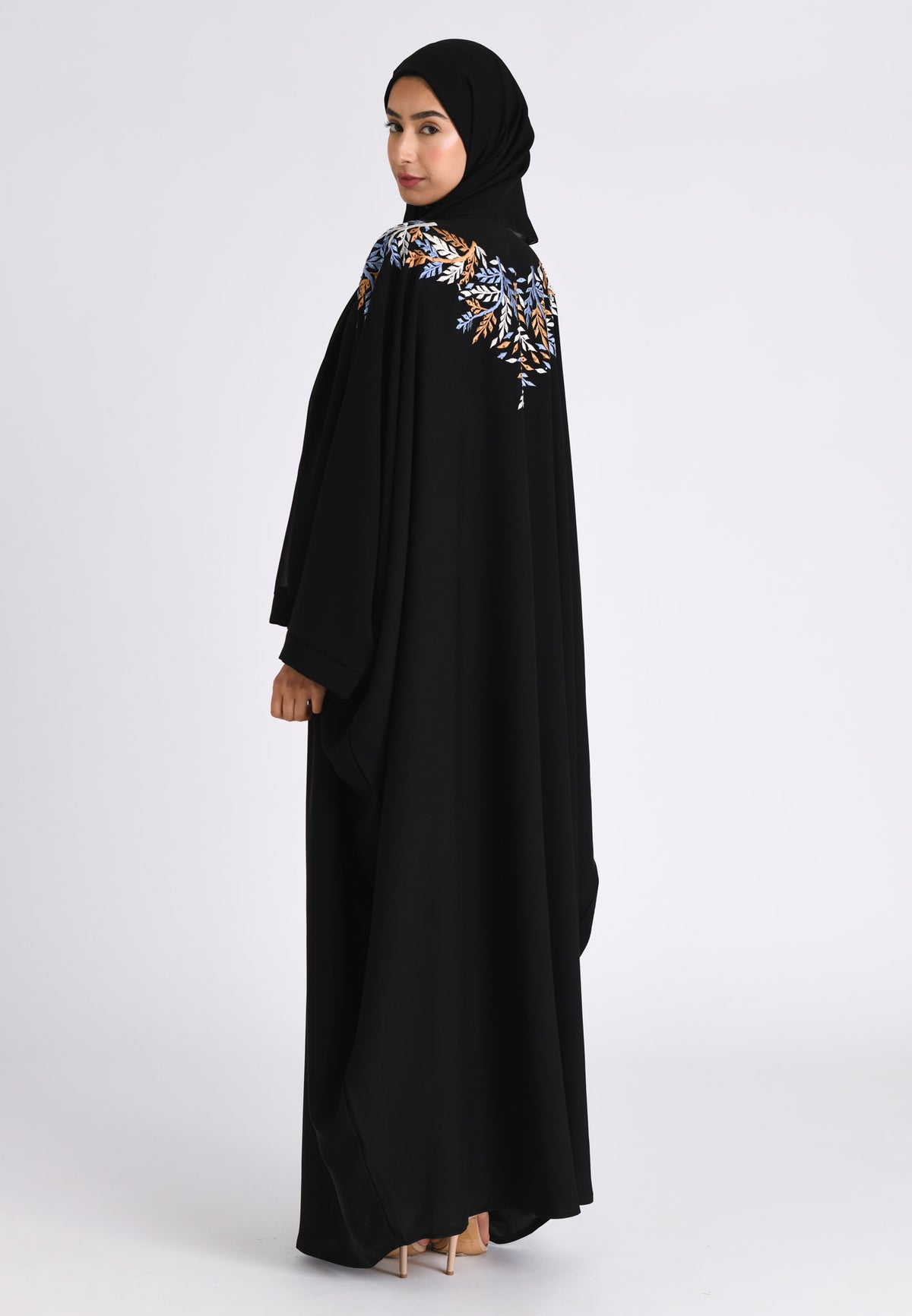 Premium Rio Black Embroidered Farasha