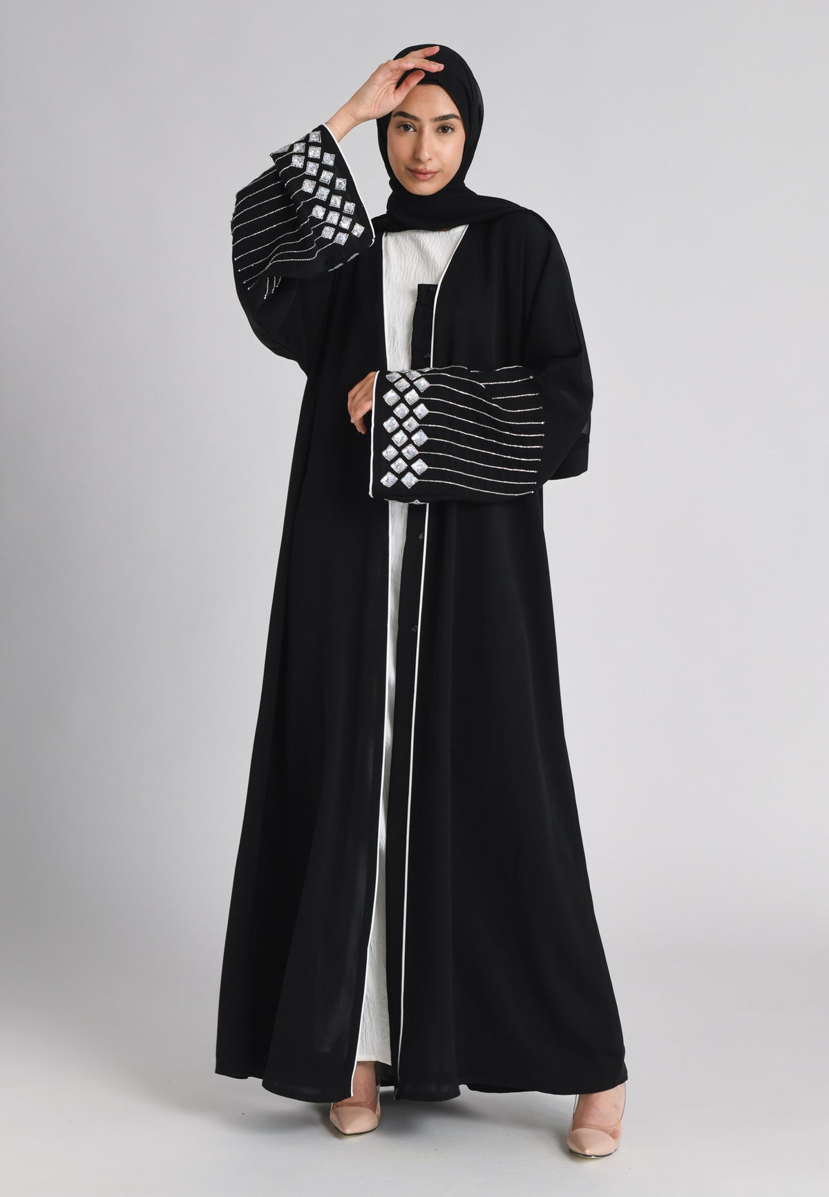 Qamaree Luxury Closed Sequin Abaya