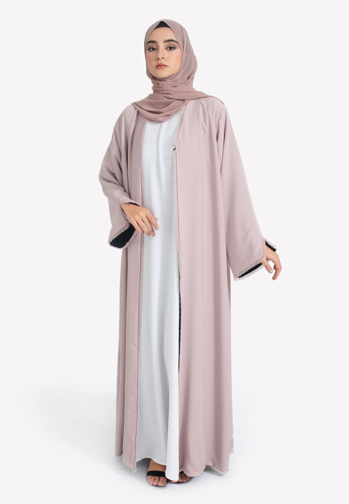 Reversible Nude Open Abaya