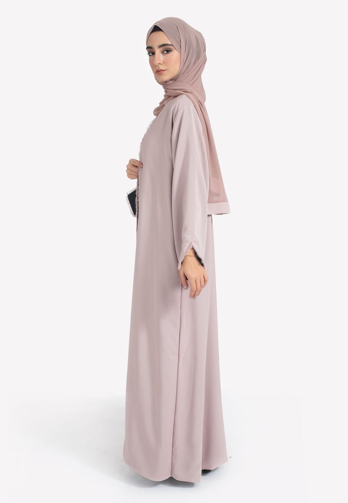 Reversible Nude Open Abaya - Side